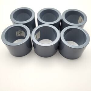 Set of 6 Vintage Gray Minimalist Vera Neumann Ugna Melamine Napkin Rings Hygge